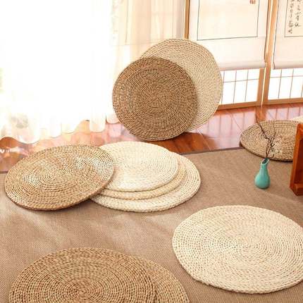 邮蒲草藤草编榻榻蒲垫团坐垫米加厚ghjv5512飘窗和室包打坐拜佛禅