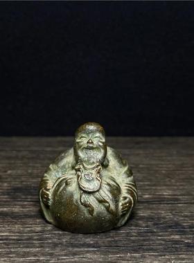 古董古玩 老货收藏 仿古老弥勒佛笑口佛大肚佛坐像包浆老气工艺品