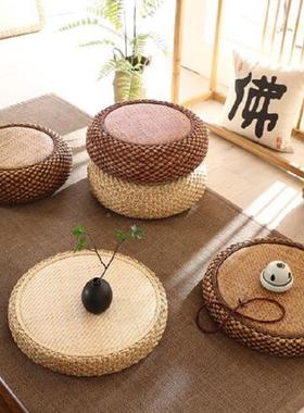 团编蒲坐垫日式榻榻坐墩客厅地上加厚实木草w222222藤编打米坐拜