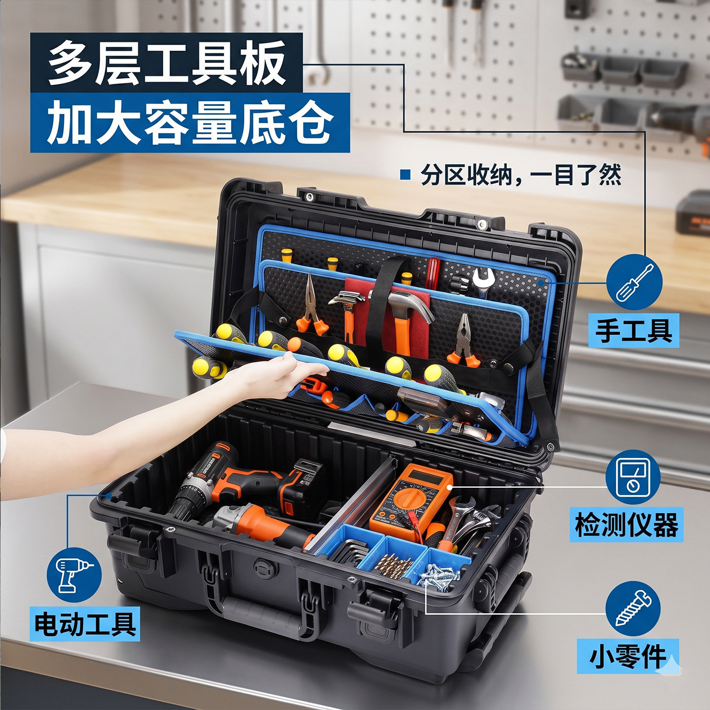 五金工具箱家用多功能电工专用