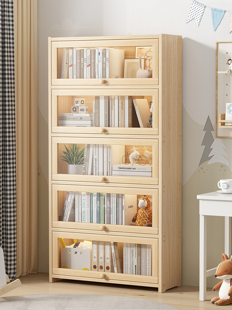 实木书架落地置物架简易书柜储物家用现代简约学生客厅多层收纳柜,住宅家具,书架,淘宝优惠券,粉丝福利购,淘宝优惠卷