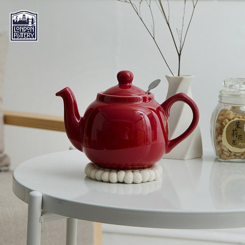 LondonPottery红色带滤网茶壶