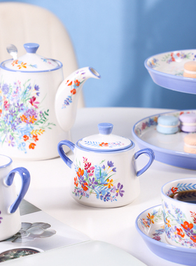 LondonPottery原野英式下午茶壶陶瓷咖啡花茶轻奢雅致单水壶套装