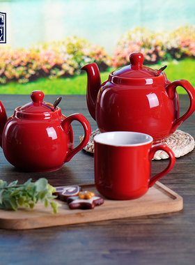 LondonPottery田园中号1200ml带茶漏英式陶瓷花茶下午茶子时当归
