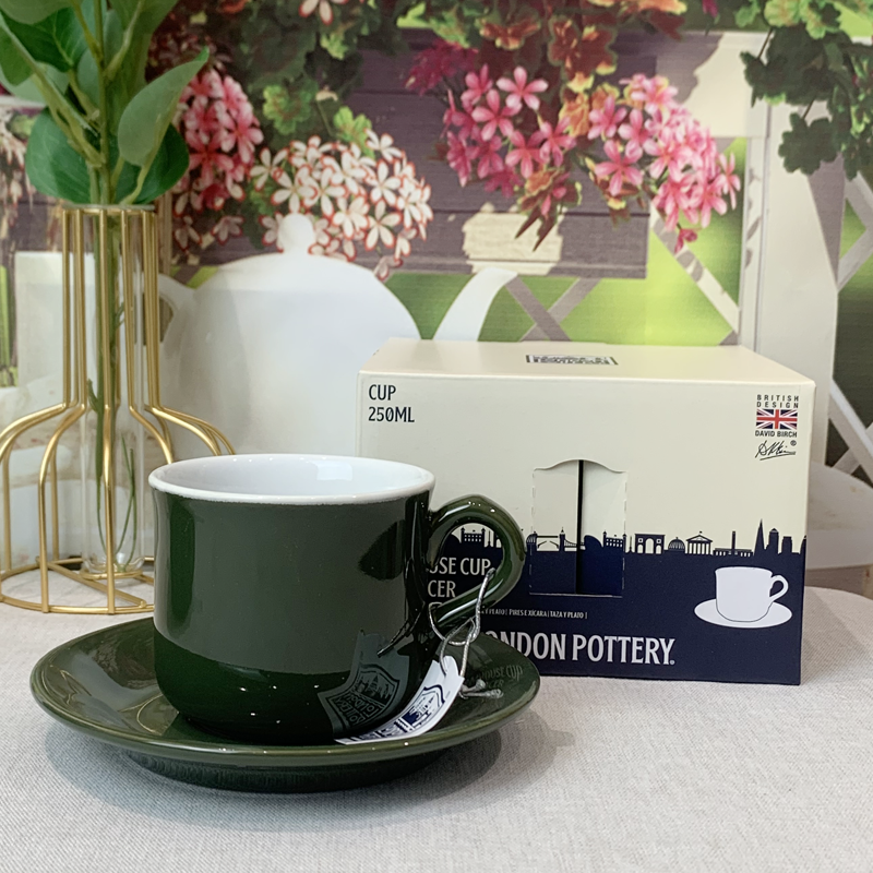 londonpottery墨绿色英国陶瓷咖啡杯碟马克杯英式下午茶套装茶水