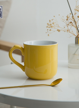 LondonPottery田园黄色马克杯陶瓷水杯下午茶居家办公室咖啡杯
