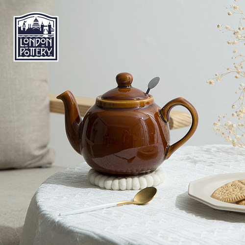 英国田园陶瓷茶壶带滤网