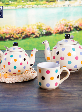 London Pottery田园英式陶瓷花茶壶咖啡壶带茶漏下午茶子时当归款