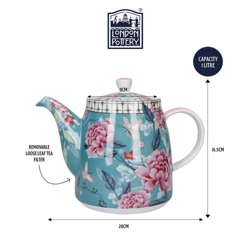 LondonPottery彩蝶恋花复古茶壶