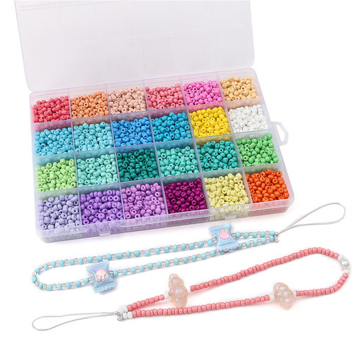 24 grid glass set 3mm bead DIY bracelet accessories
