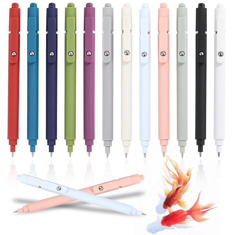 Student press type water-based ballpoint pen, colored ballp