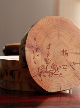 Carved tea cup mat, tea table, wooden lotus leaf insulation