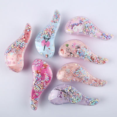 etangle Shower Massage Hairbrush Comb Salon Accessories Pink