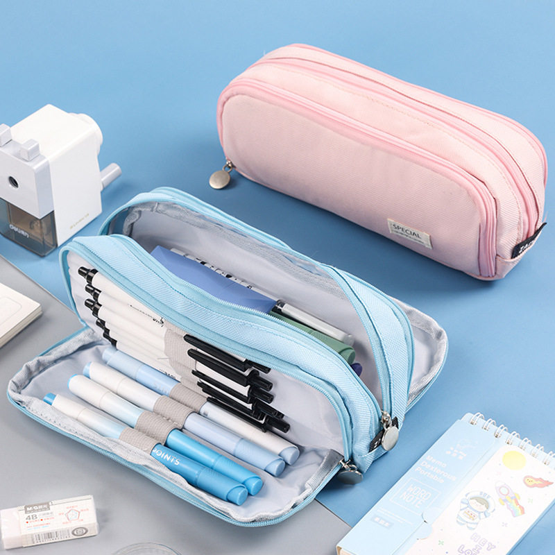 Large-capacity Macaron Color Double-Sided Window Pencil Case