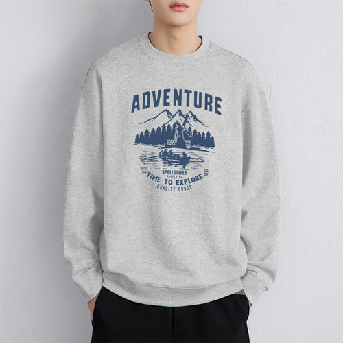 美式复古圆领卫衣ins潮