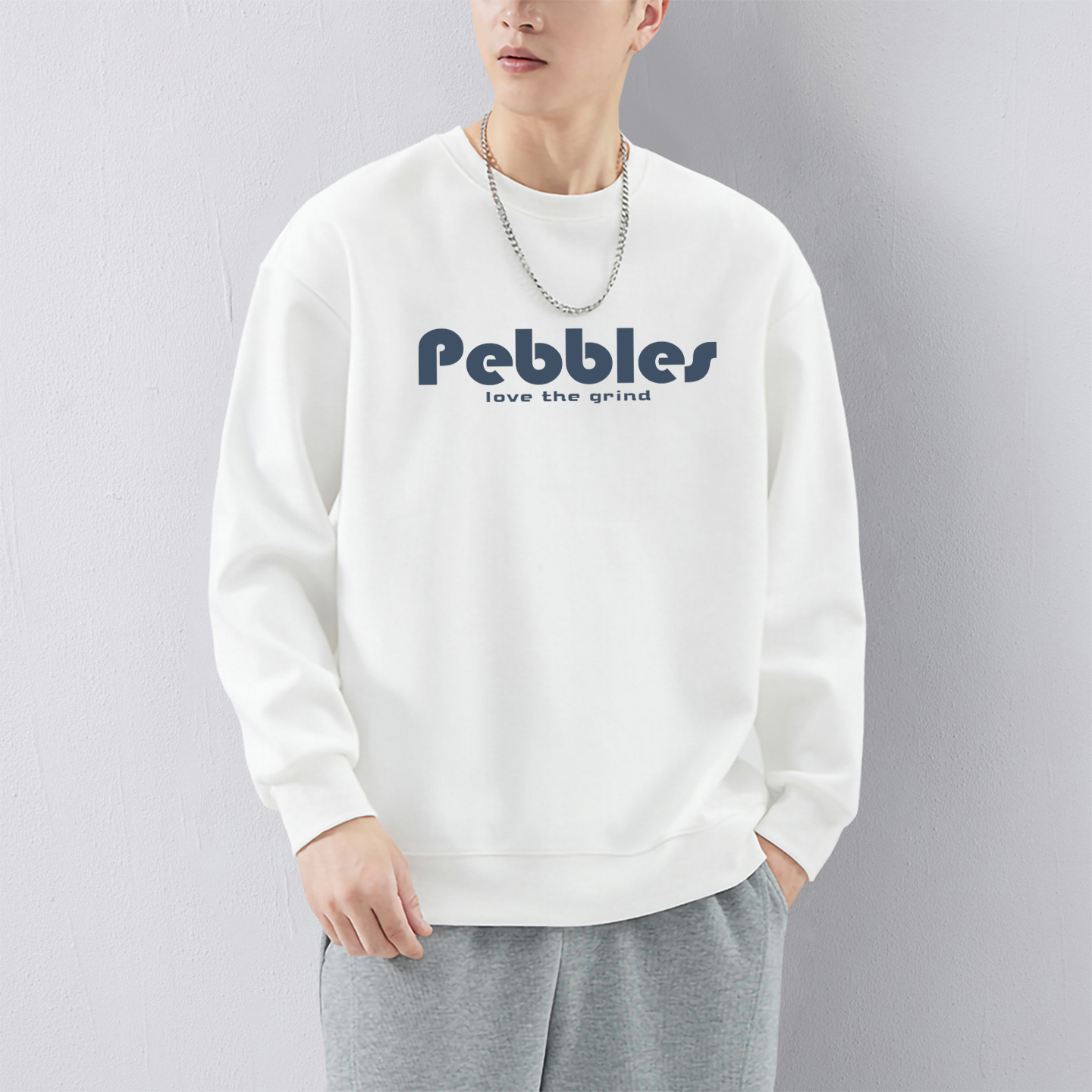 港风潮流复古手绘字母印花卫衣