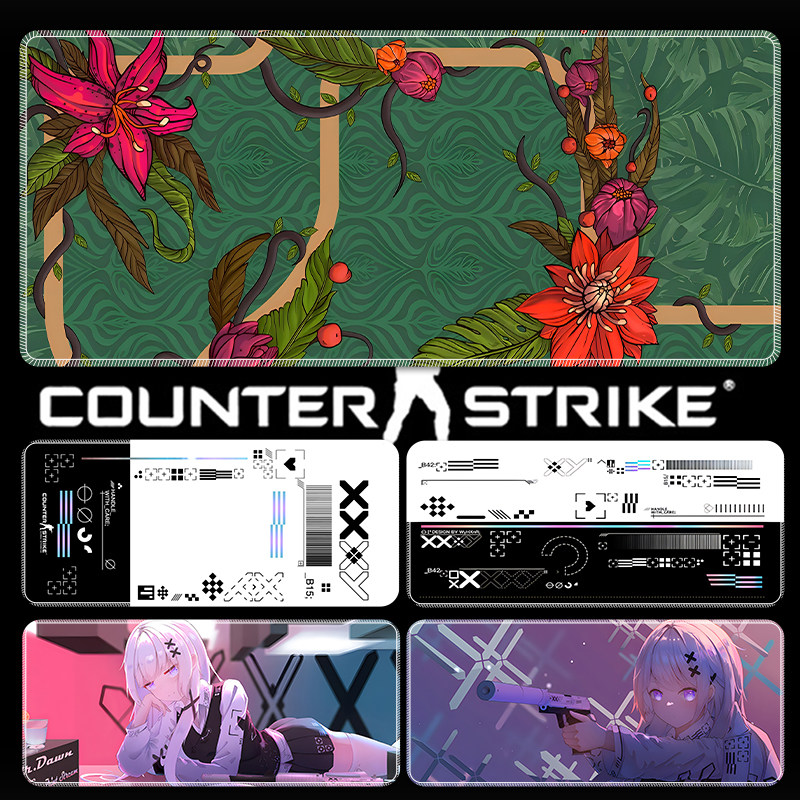 csgo系列野荷超大号鼠标垫男生加厚电竞游戏桌垫锁边护腕键盘垫子