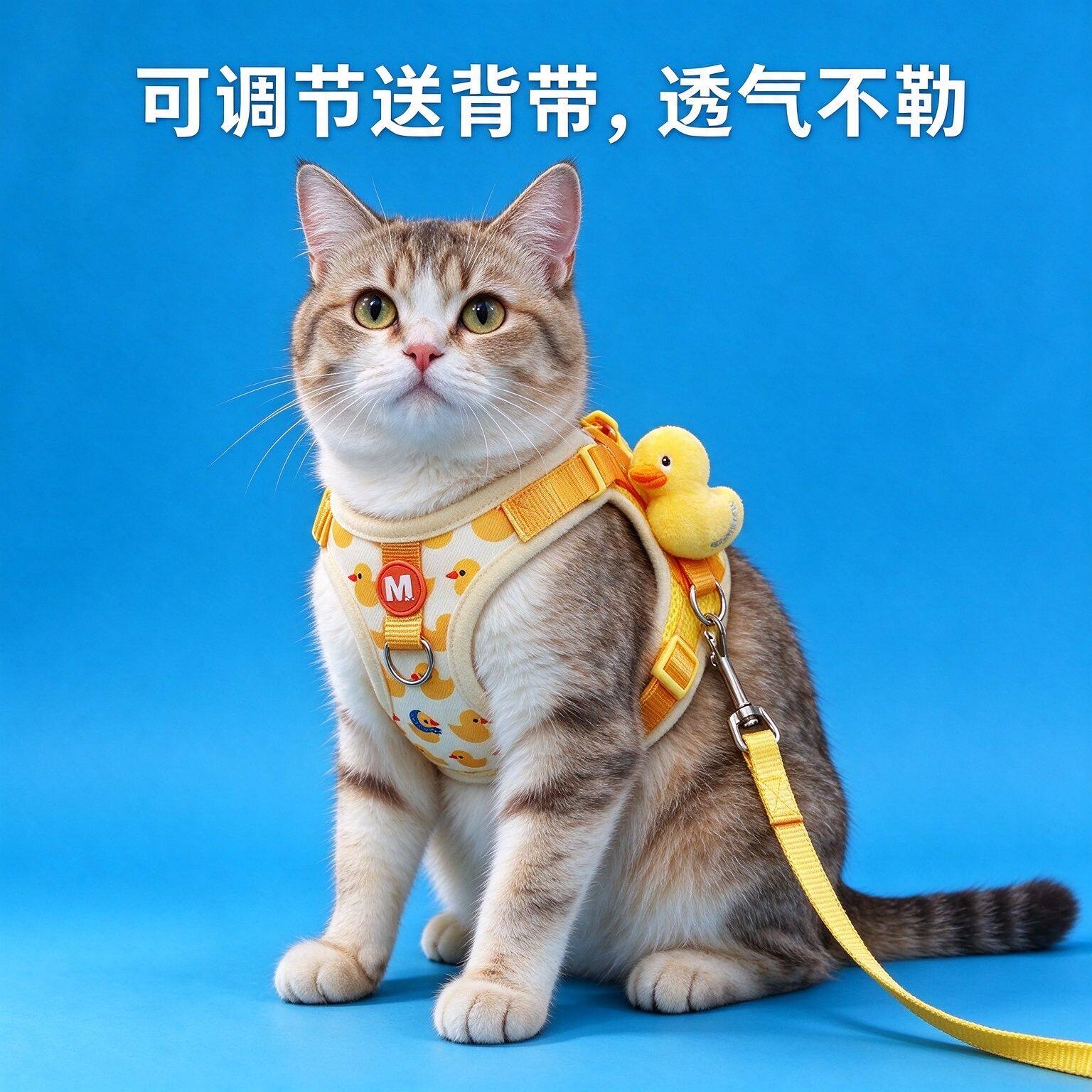 工字型背心可调节防丢猫猫牵引绳