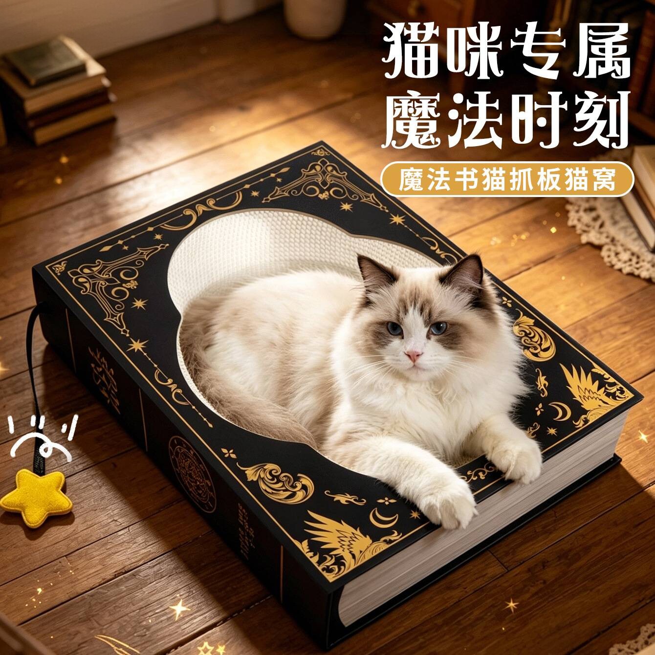 魔法书猫抓板猫窝一体耐磨耐抓