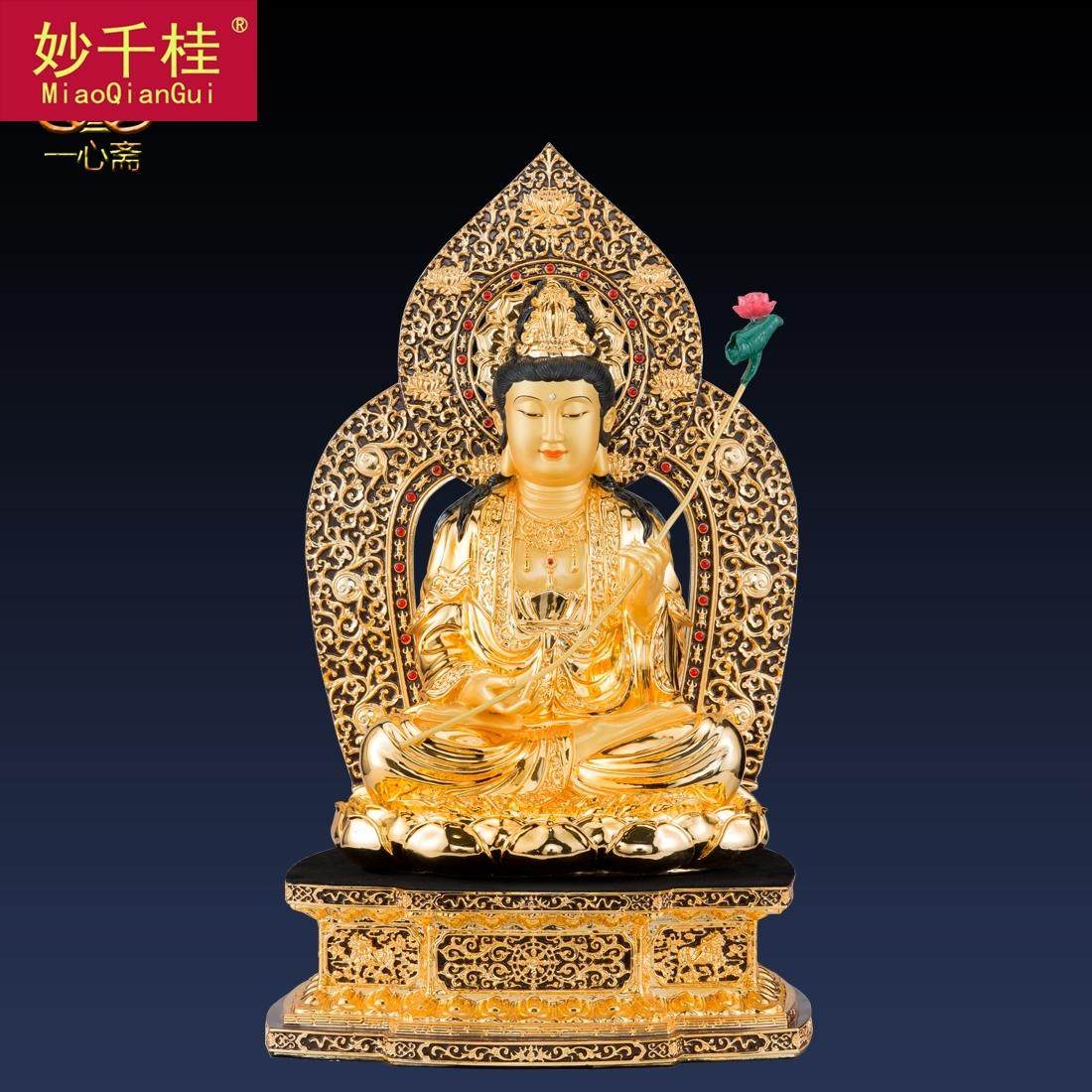 妙千桂纯铜佛像摆件西方三圣观世音菩萨阿弥陀佛大势至菩萨佛堂寺