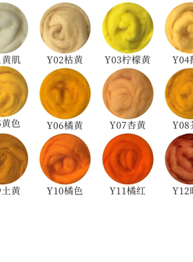 西班牙短纤黄色系羊毛针毡戳戳乐羊毛毡平铺羊毛条软细腻易毡化