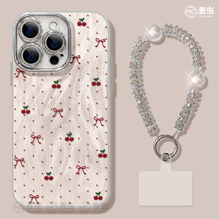 适用苹果17手机壳女款iphone16pro保护套13mini全包14防摔11/12/xs软外7plus硅胶8镜头膜15简约se高级max樱桃