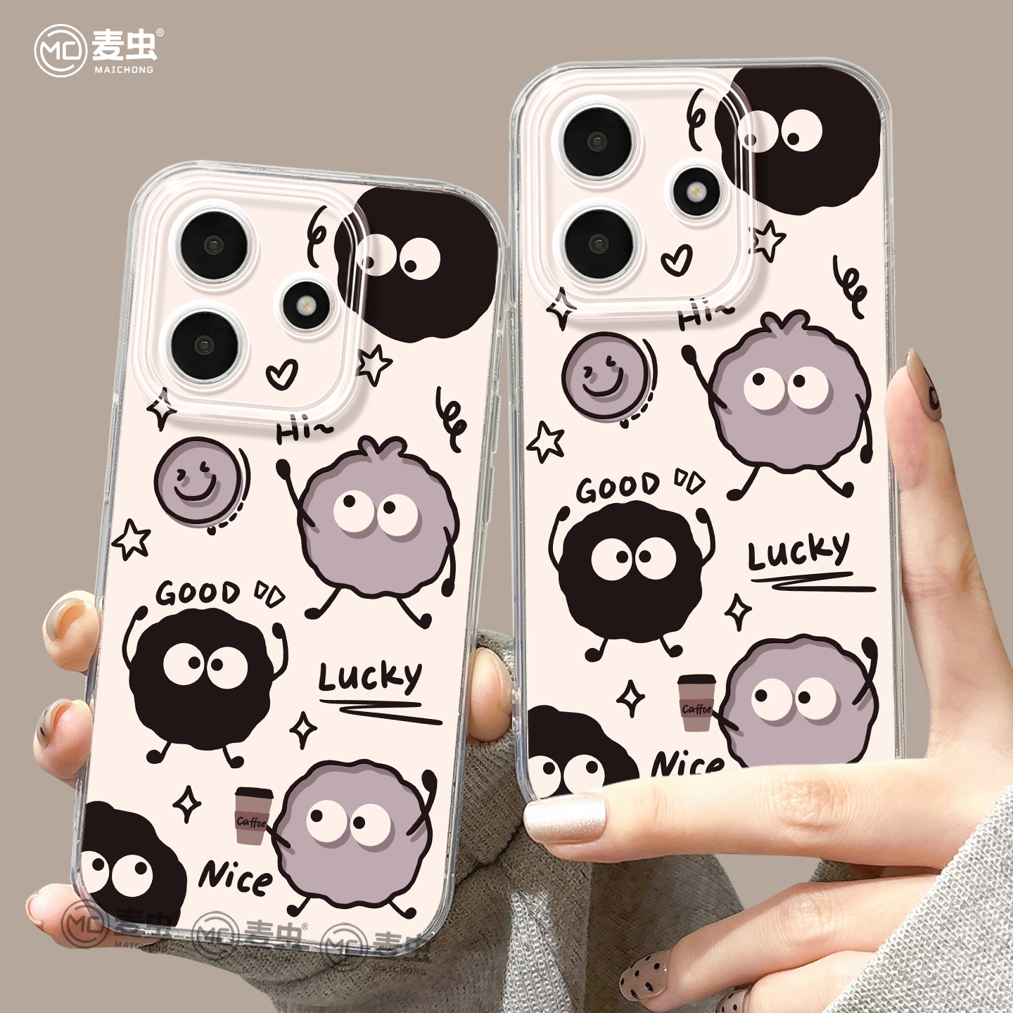 适用红米note15pro手机壳女款note14保护套小米高级note11pro硅胶防摔13por+全包redmi透明12turbo软可爱煤球