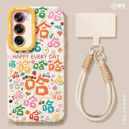 适用opporeno14手机壳女款reno12pro+保护套13全包9pro硅胶8防摔reno7se磨砂oppo软壳6/11哈哈文字10趣味外壳