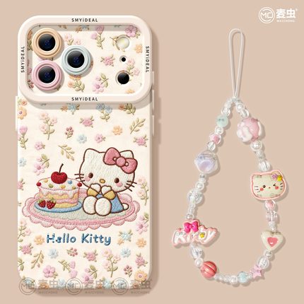 适用苹果17手机壳女款iphone16pro保护套13mini全包14防摔11/12/xs软外壳7plus硅胶8高级15可爱se碎花KT猫max