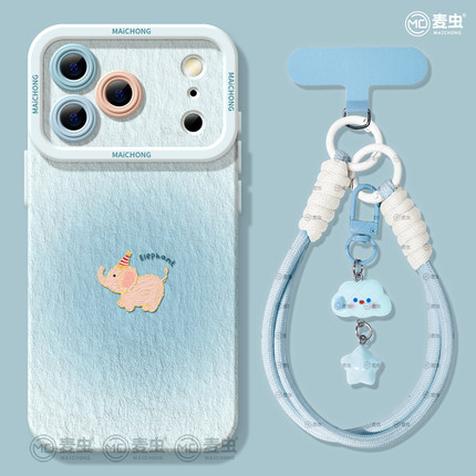 适用苹果17手机壳女款iphone16pro保护套13mini全包14防摔11/12/xs软外壳7plus硅胶8高级15好看se油画大象max