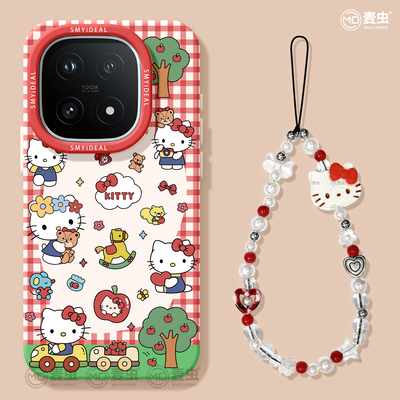 适用iqoo15手机壳女款iqoo13保护套硅胶10pro全包防摔vivo爱酷9高级neo8pro软外11s可爱7se竞速版5红格KT猫12