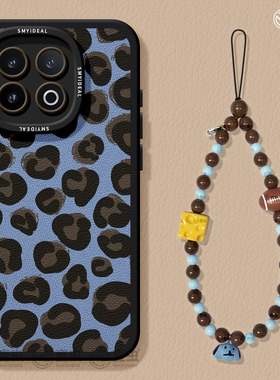 适用iqoo13手机壳女款iqoo11s保护套硅胶10pro全包防摔vivo爱酷9高级小羊皮neo8pro个性7se竞速版5豹纹蓝色12