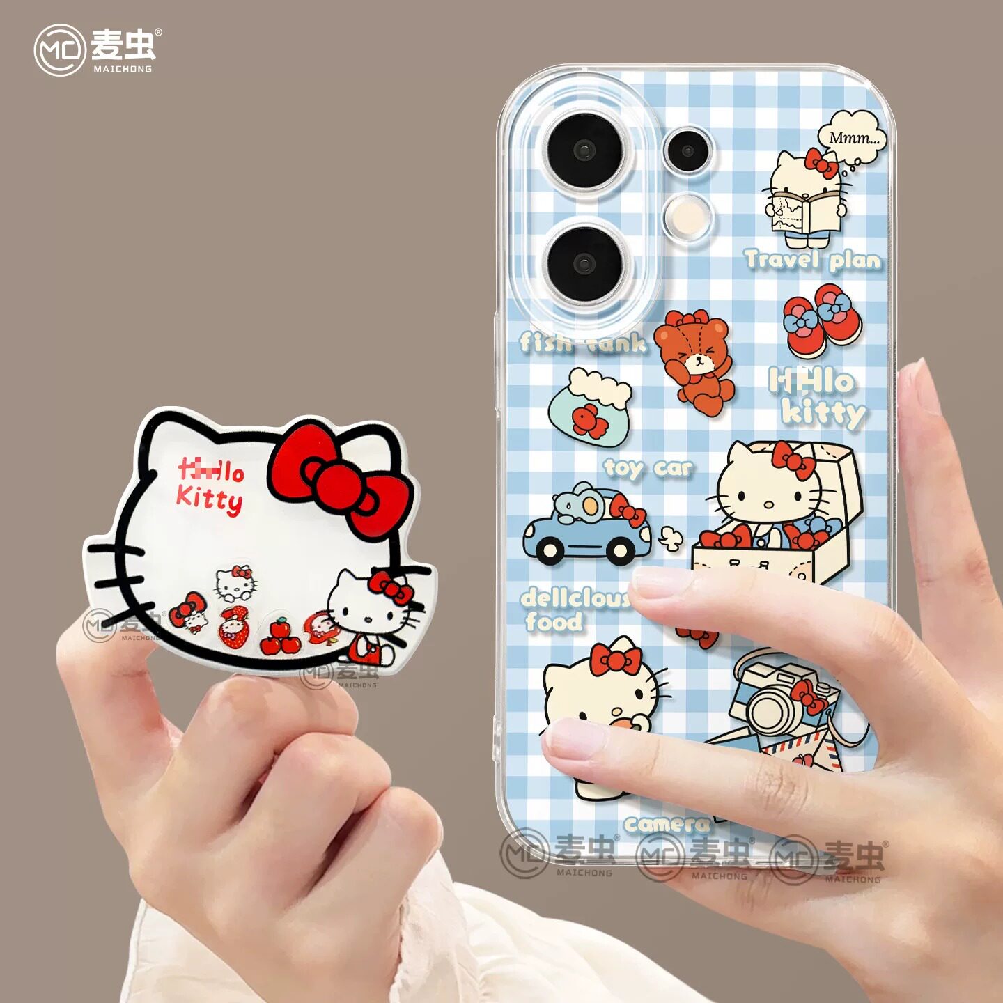 【2件9折】kt猫支架全包手机壳