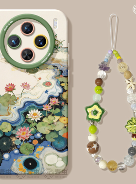 适用vivox300手机壳ultra女款x100s保护套x80pro硅胶s30全包防摔s19pro高级新款x200水墨16e好看荷花pro+软外