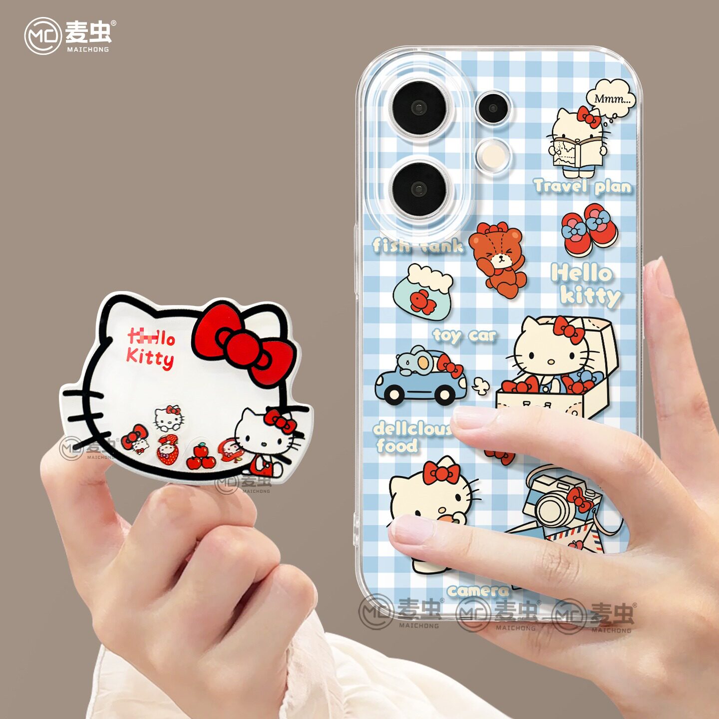 【2件9折】kt猫支架全包手机壳