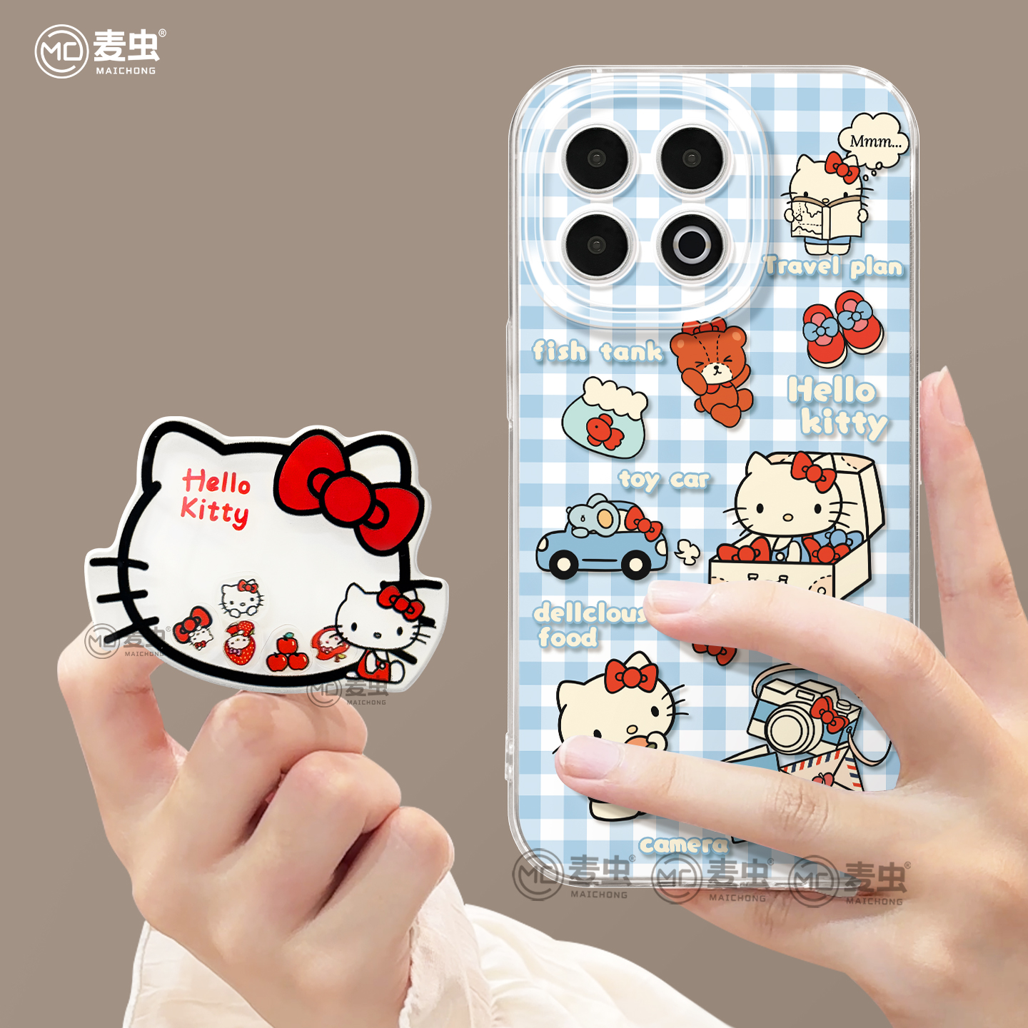 【2件9折】kt猫支架全包手机壳