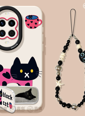 适用华为nova14手机壳女款nova13pro保护套全包novo12硅胶11防摔8高级7se活力版个性10支架ultra软黑猫hi外壳