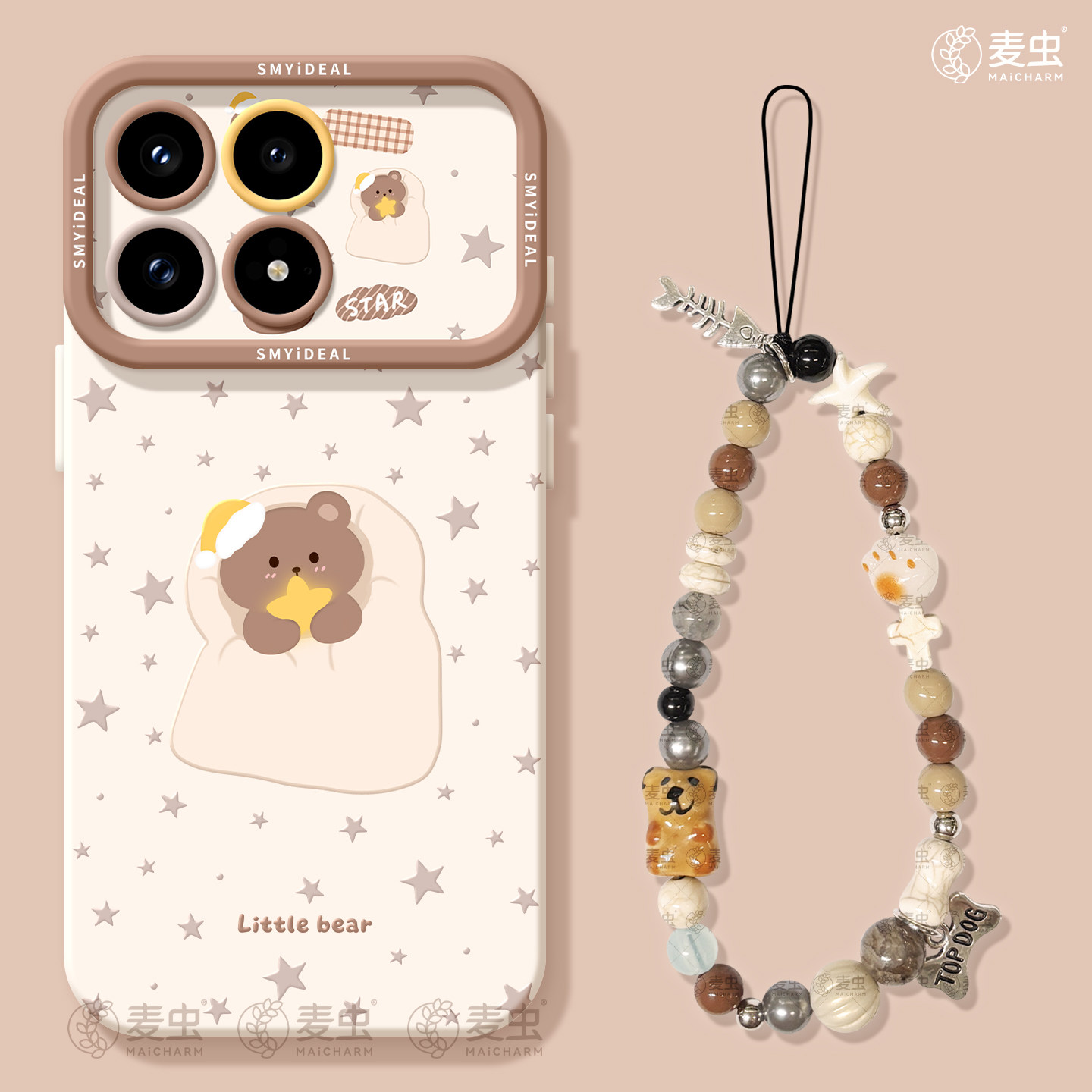 适用红米k80手机壳女款k90pro保护套小米k40s全包硅胶k70至尊版redmi防摔k60por高级睡觉k50好看小熊软80外壳