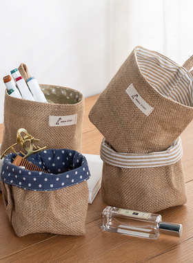 宿舍床头壁挂式手机卫生纸棉麻挂袋上铺眼镜小挂篮置物架收纳神器