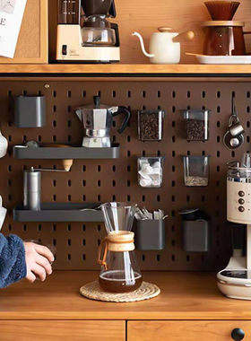 书桌餐桌洞洞板置物架配件金属挂钩黑色挂篮适用餐边柜宜家孔通用