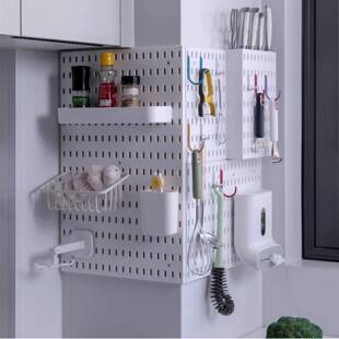 免打孔厨房壁挂式刀架菜板砧板架调味料置物架多功能洞洞板配件