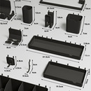 黑色圆孔洞洞板配件置物架金属专用挂钩16mm收纳盒中心孔距通用10