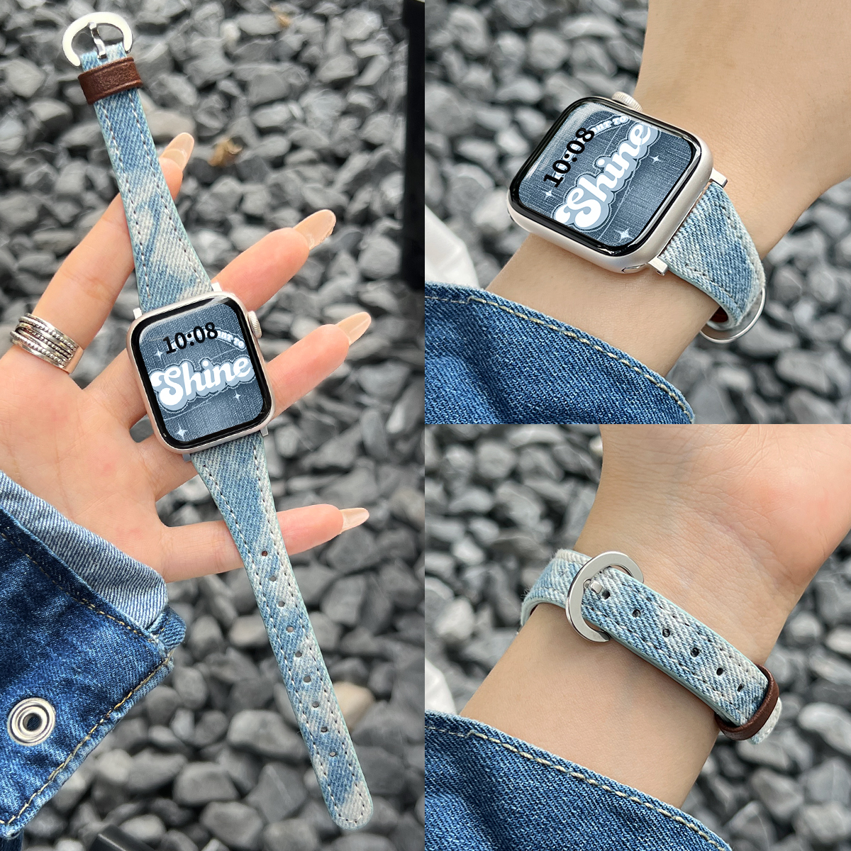 手表FIT4/3~扎染牛仔马蹄扣表带