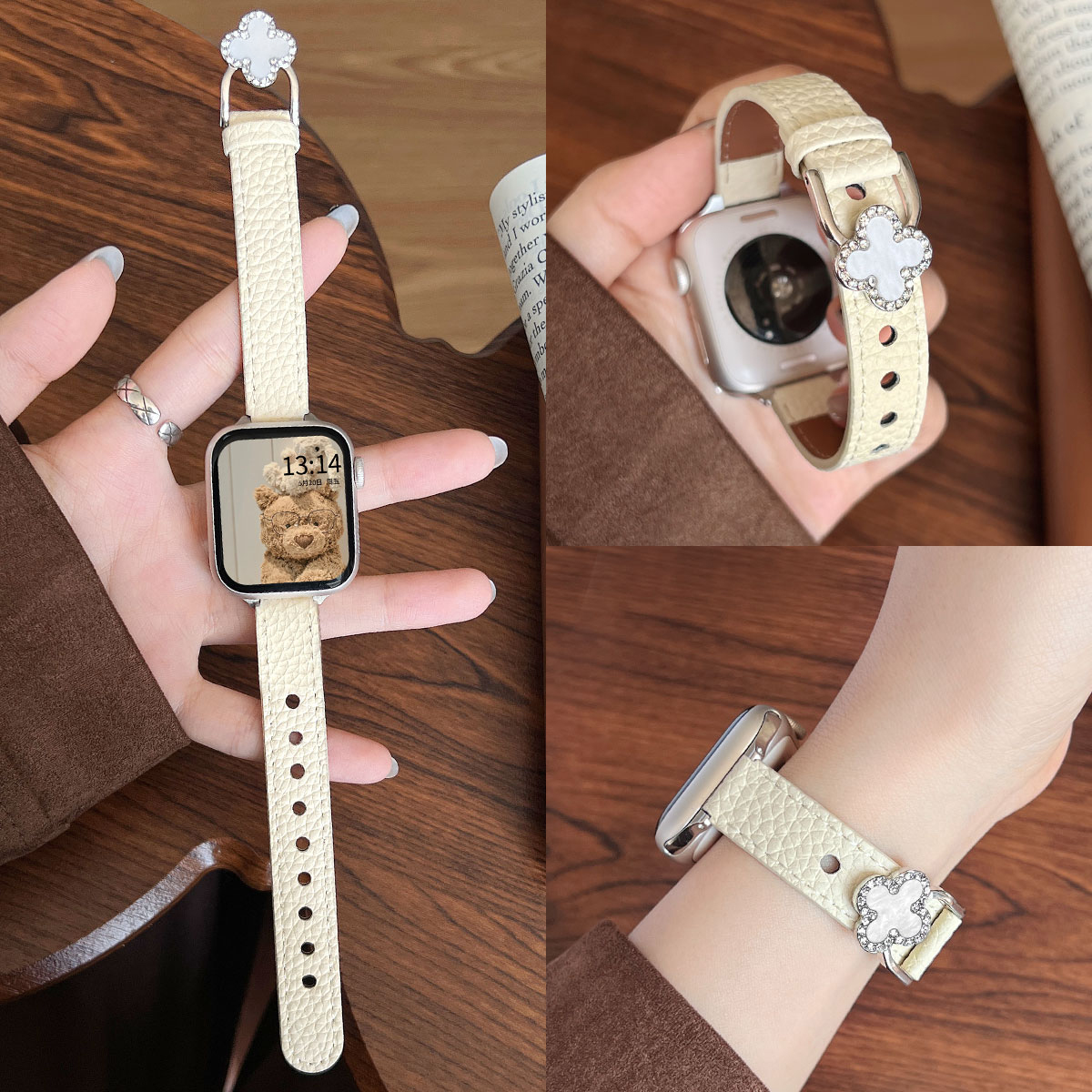 FIT4手表幸运四叶草间皮表带新款