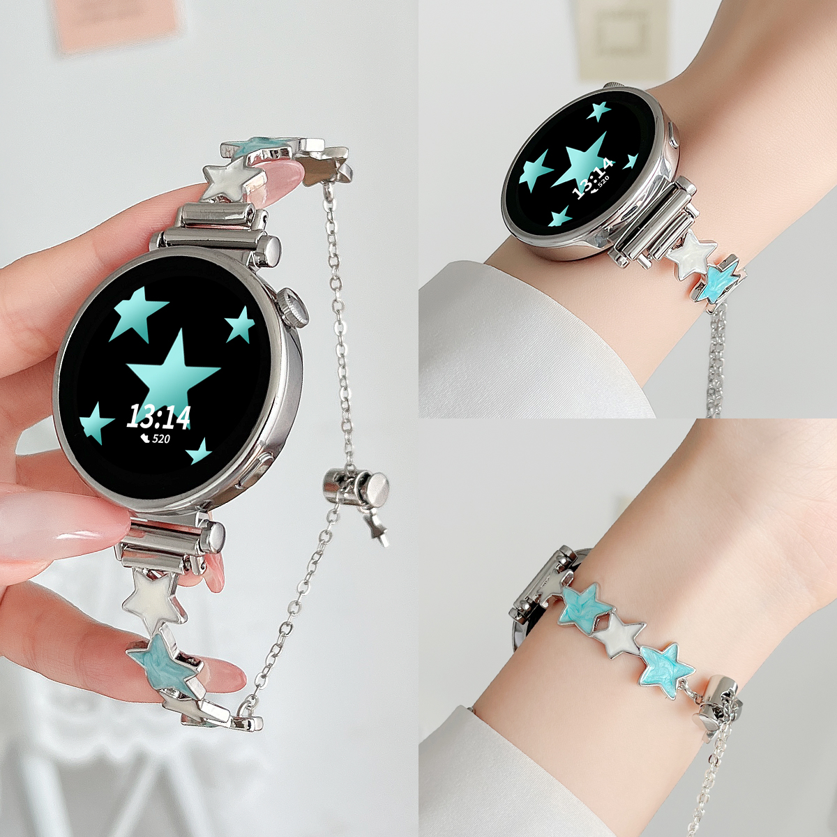 手表s4/5~创意金属星星手镯表带