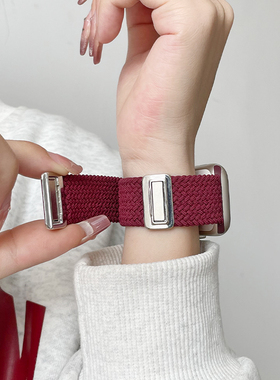 适用苹果iwatch10/9/8/7手表表带s10尼龙编织十女生s8s7s6手表带iwatchse女款iphonewatch腕带applewatchs9男