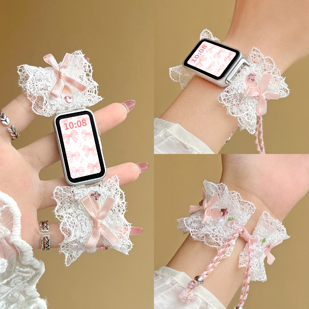 秋季创意新品蕾丝拉绳款表带百搭