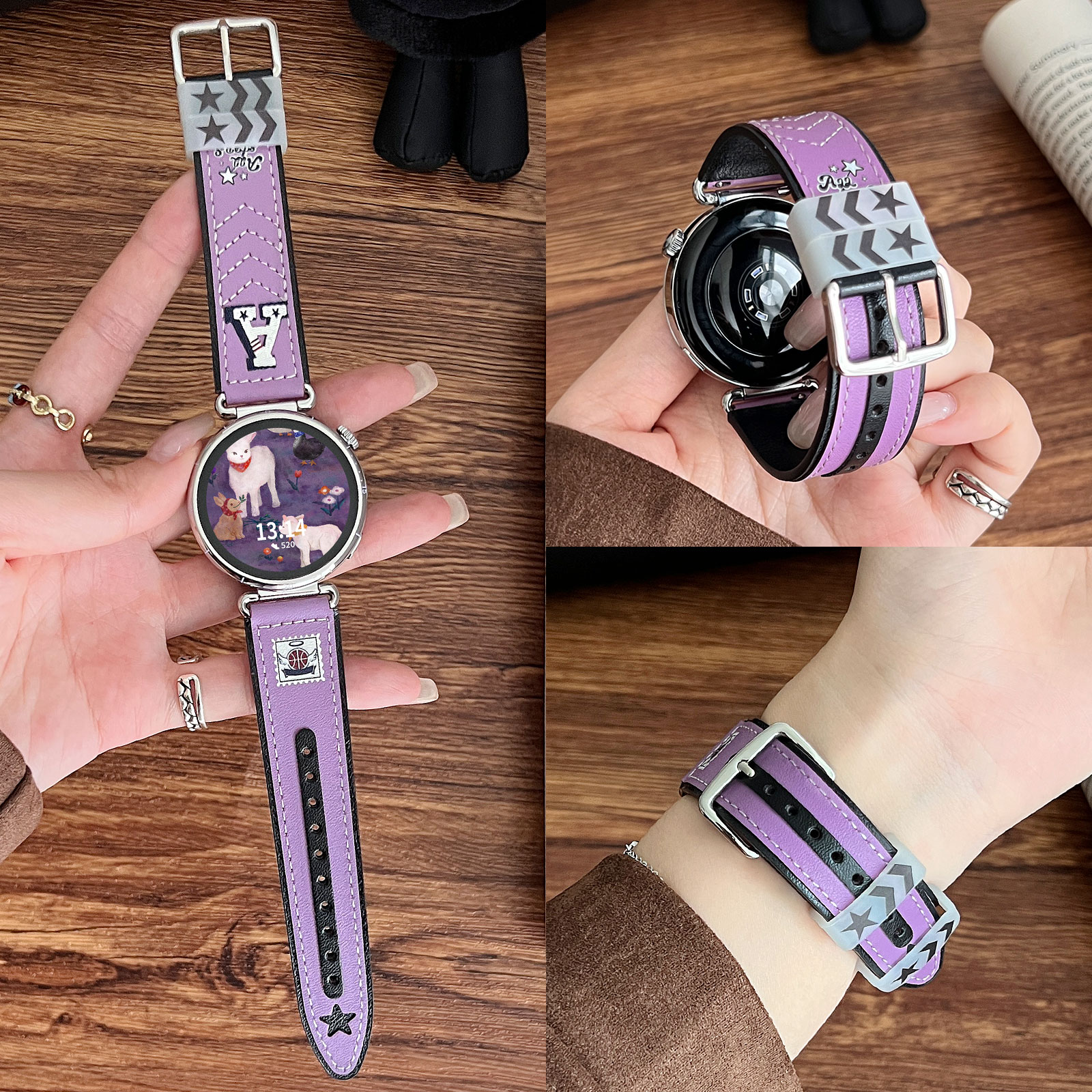 适用gt6美式学院风真皮表带小众