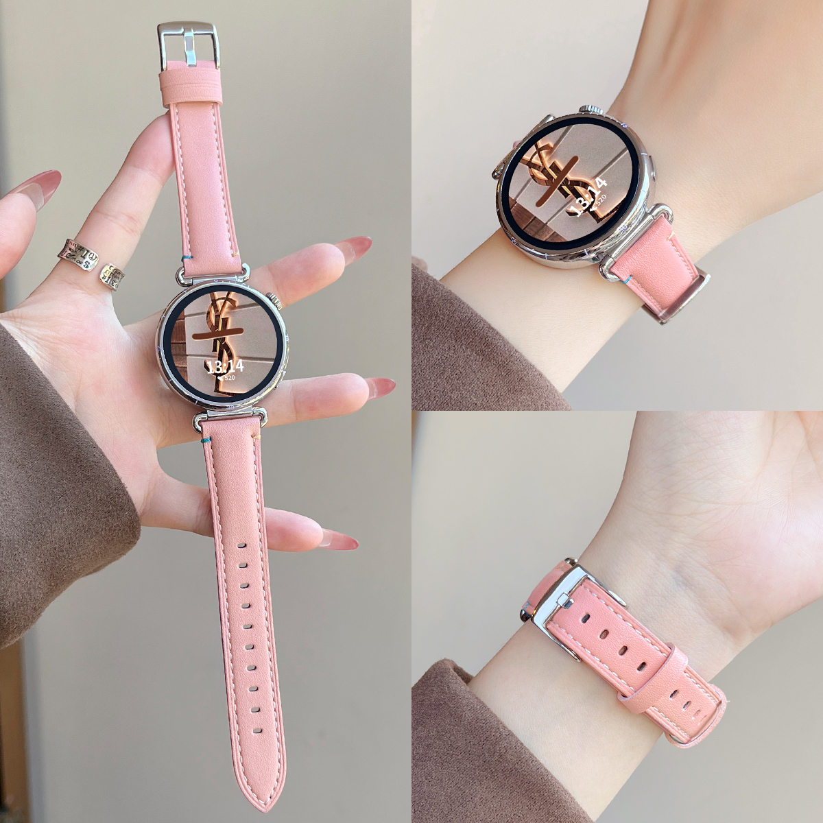 GT6/5时尚彩线针扣皮质表带新款