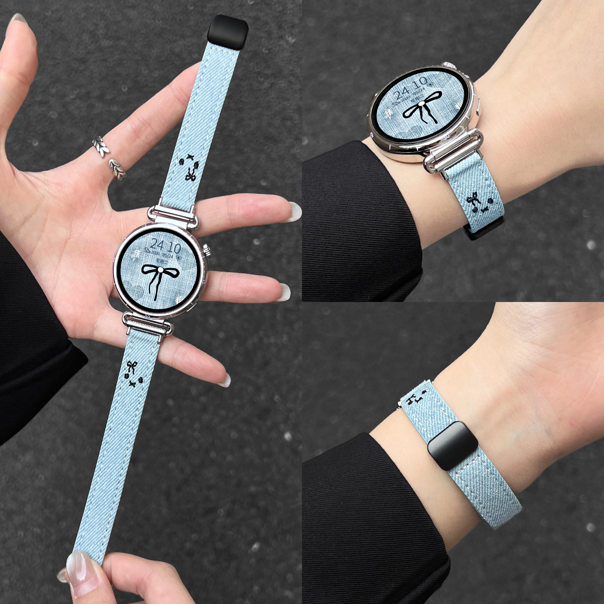 适用华为gt6表带冬季新款牛仔磁吸watch gt5腕表高端精致女款watch5高级感智能表链4/3pro系列女士gt3/2女表1,智能设备,智能手表手环表带/腕带,淘宝优惠券,粉丝福利购,淘宝优惠卷